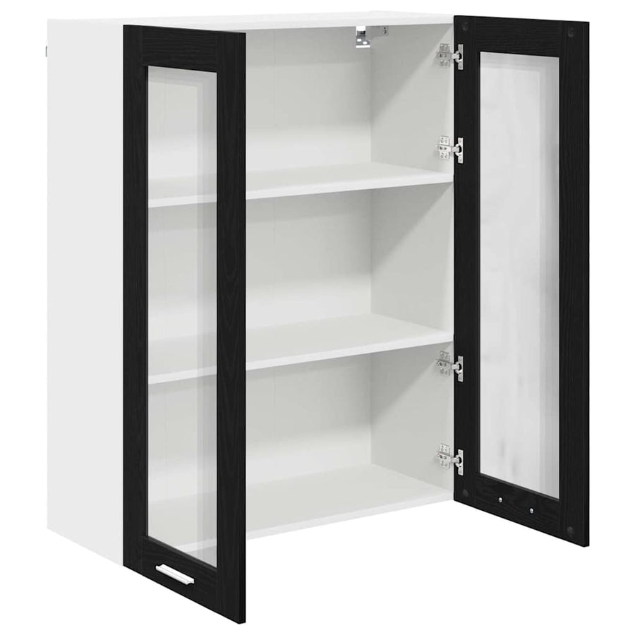 Hangkast Riga Zwart Eiken 80 x 31 x 100 cm Bewerkt hout