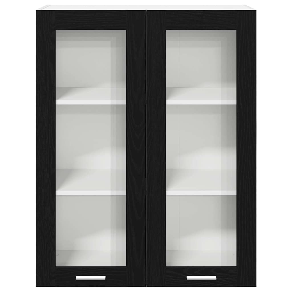 Hangkast Riga Zwart Eiken 80 x 31 x 100 cm Bewerkt hout