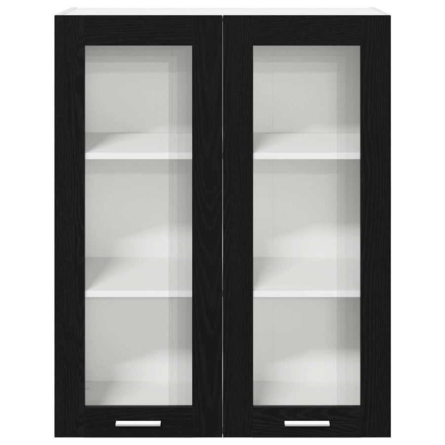 Hangkast Riga Zwart Eiken 80 x 31 x 100 cm Bewerkt hout