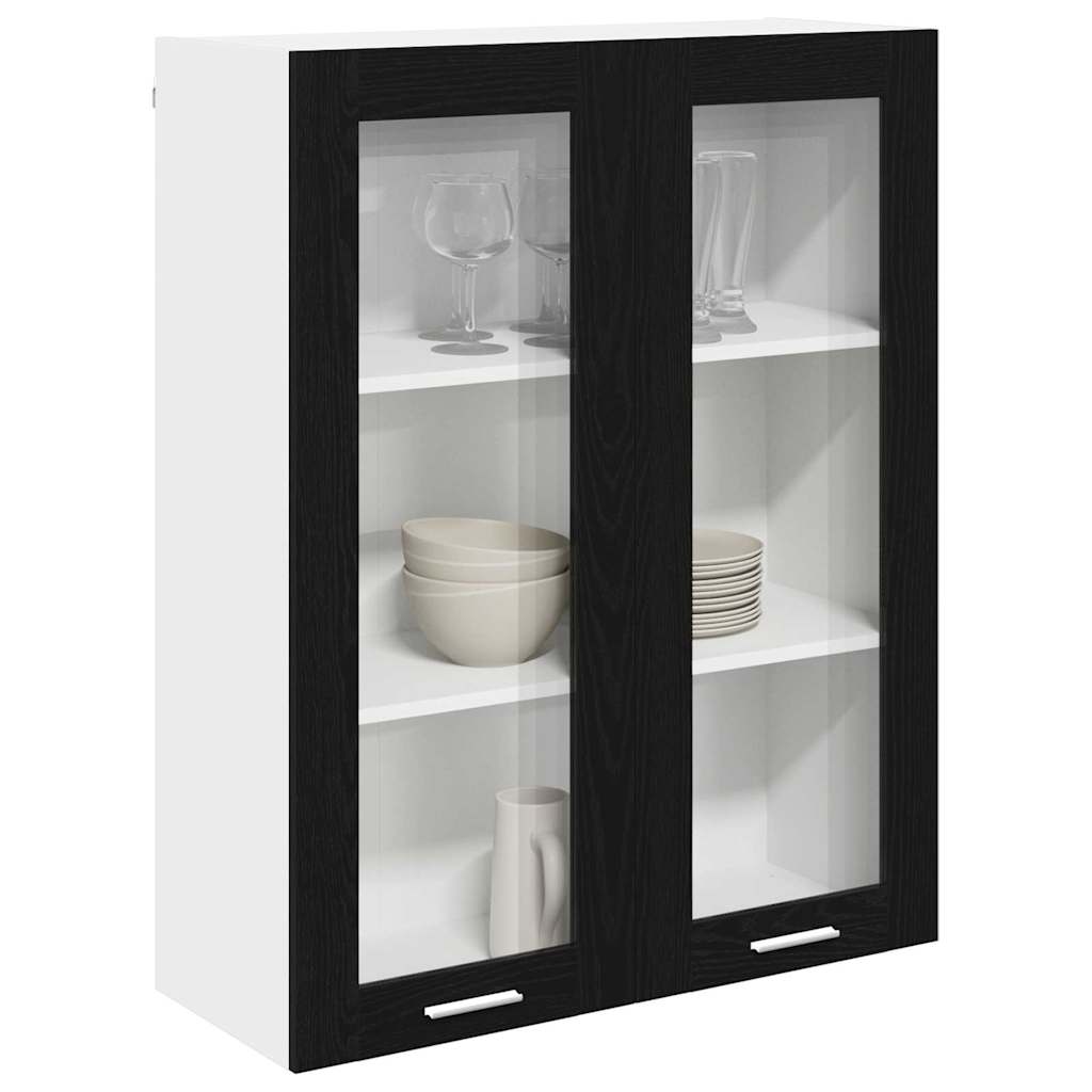 Hangkast Riga Zwart Eiken 80 x 31 x 100 cm Bewerkt hout
