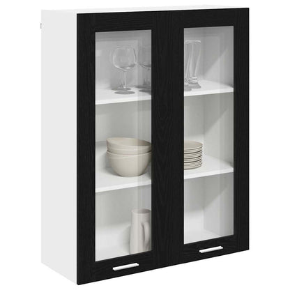 Hangkast Riga Zwart Eiken 80 x 31 x 100 cm Bewerkt hout