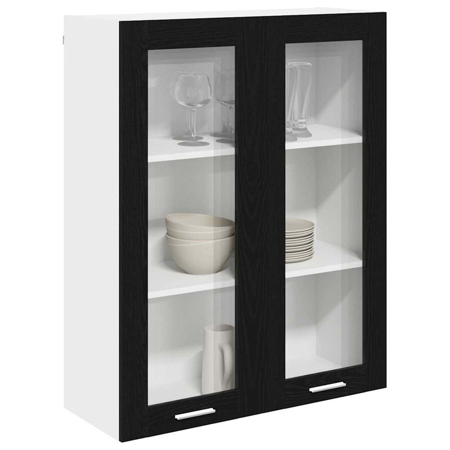 Hangkast Riga Zwart Eiken 80 x 31 x 100 cm Bewerkt hout