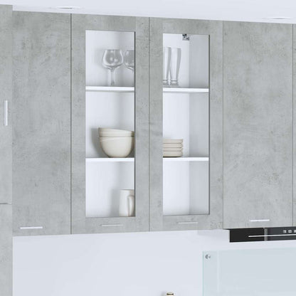 Hangkast Riga Beton Grijs 80 x 31 x 100 cm Bewerkt hout