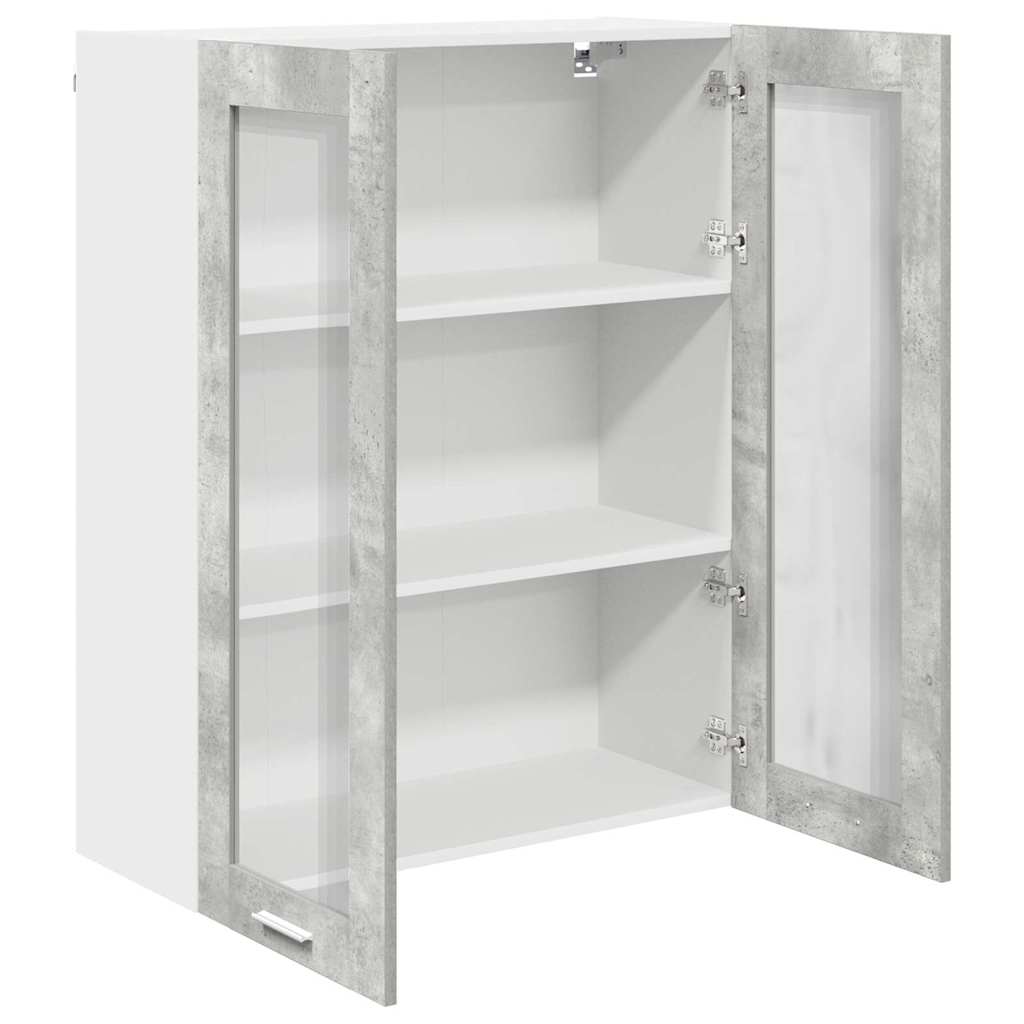 Hangkast Riga Beton Grijs 80 x 31 x 100 cm Bewerkt hout