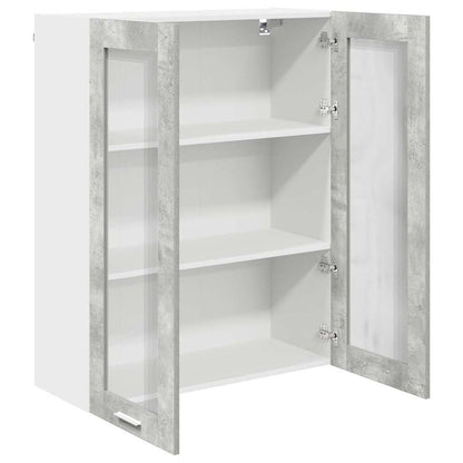 Hangkast Riga Beton Grijs 80 x 31 x 100 cm Bewerkt hout