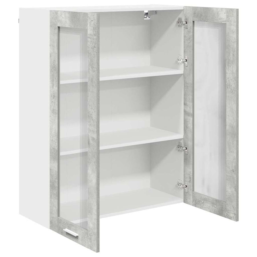 Hangkast Riga Beton Grijs 80 x 31 x 100 cm Bewerkt hout