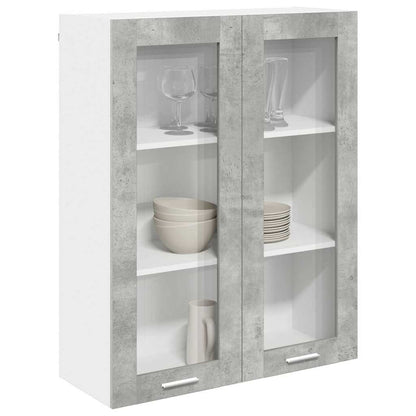 Hangkast Riga Beton Grijs 80 x 31 x 100 cm Bewerkt hout