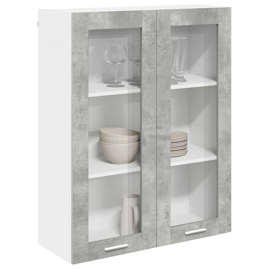 Hangkast Riga Beton Grijs 80 x 31 x 100 cm Bewerkt hout