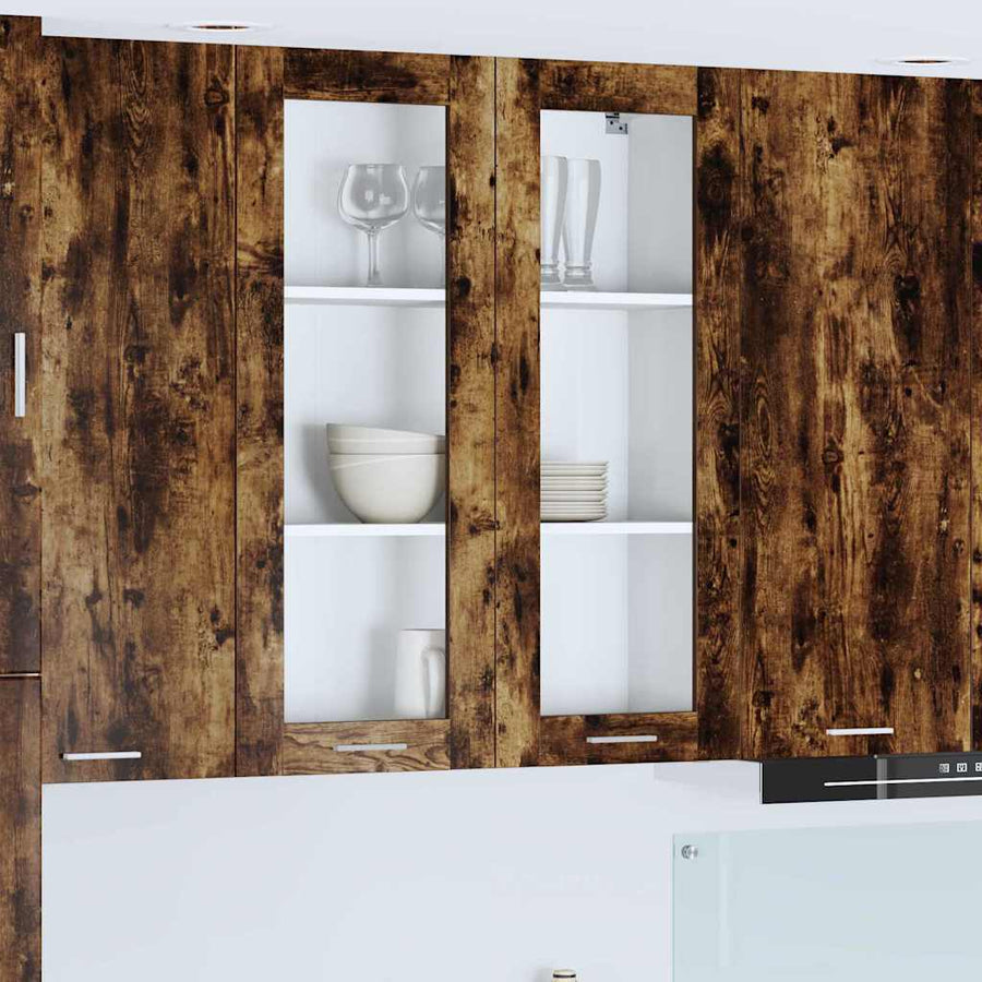 Hangkast Riga Gerookt eiken 80 x 31 x 100 cm Bewerkt hout