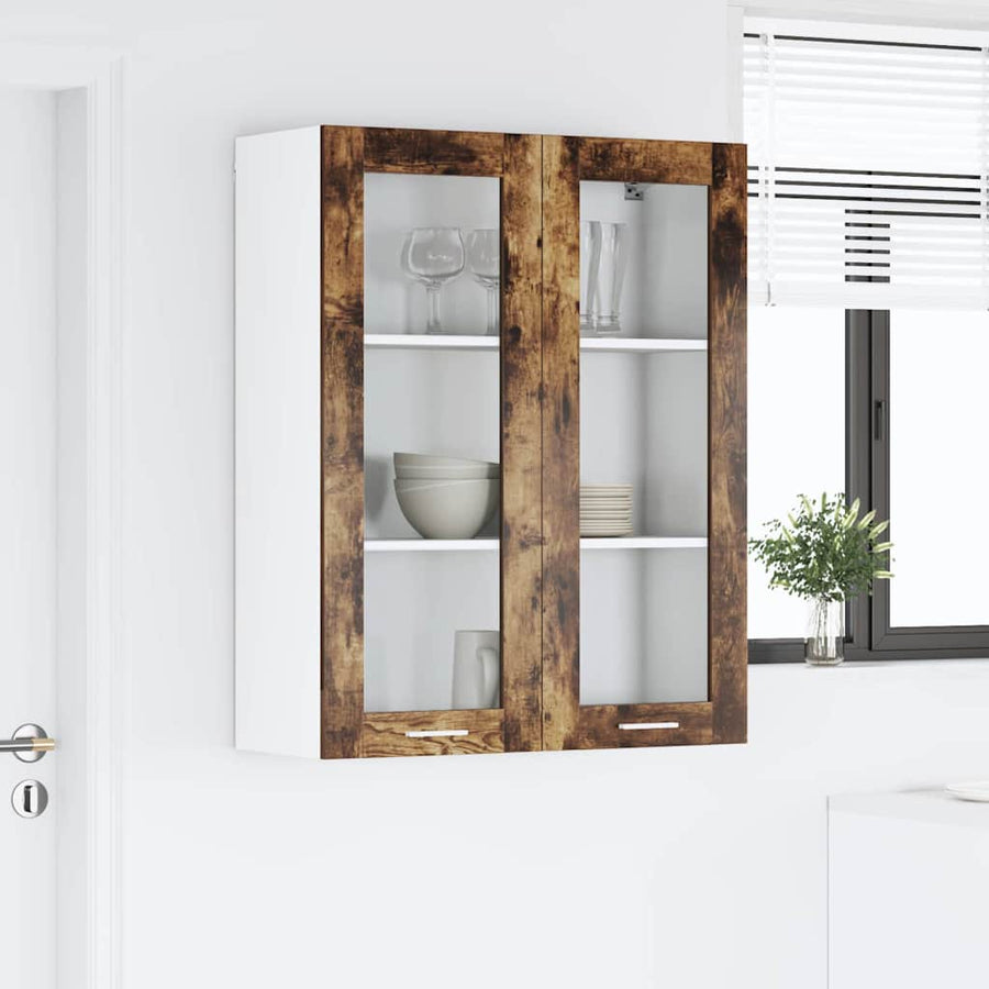 Hangkast Riga Gerookt eiken 80 x 31 x 100 cm Bewerkt hout