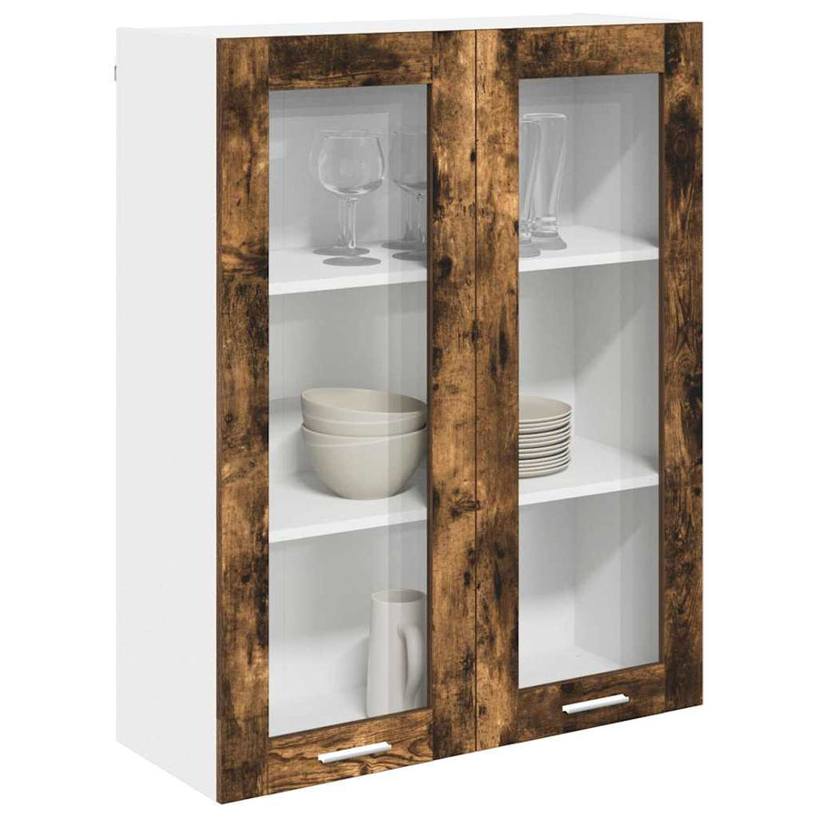 Hangkast Riga Gerookt eiken 80 x 31 x 100 cm Bewerkt hout