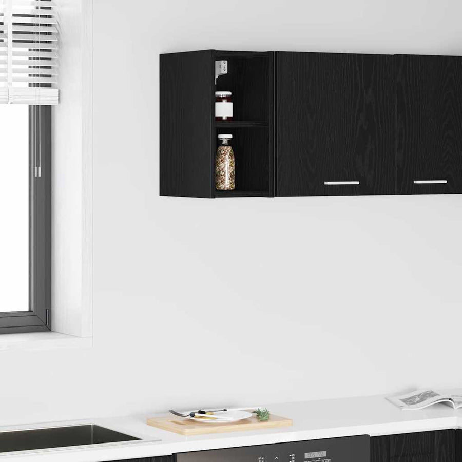 Hangkast Riga Zwart Eiken 20 x 29,5 x 40 cm Bewerkt hout