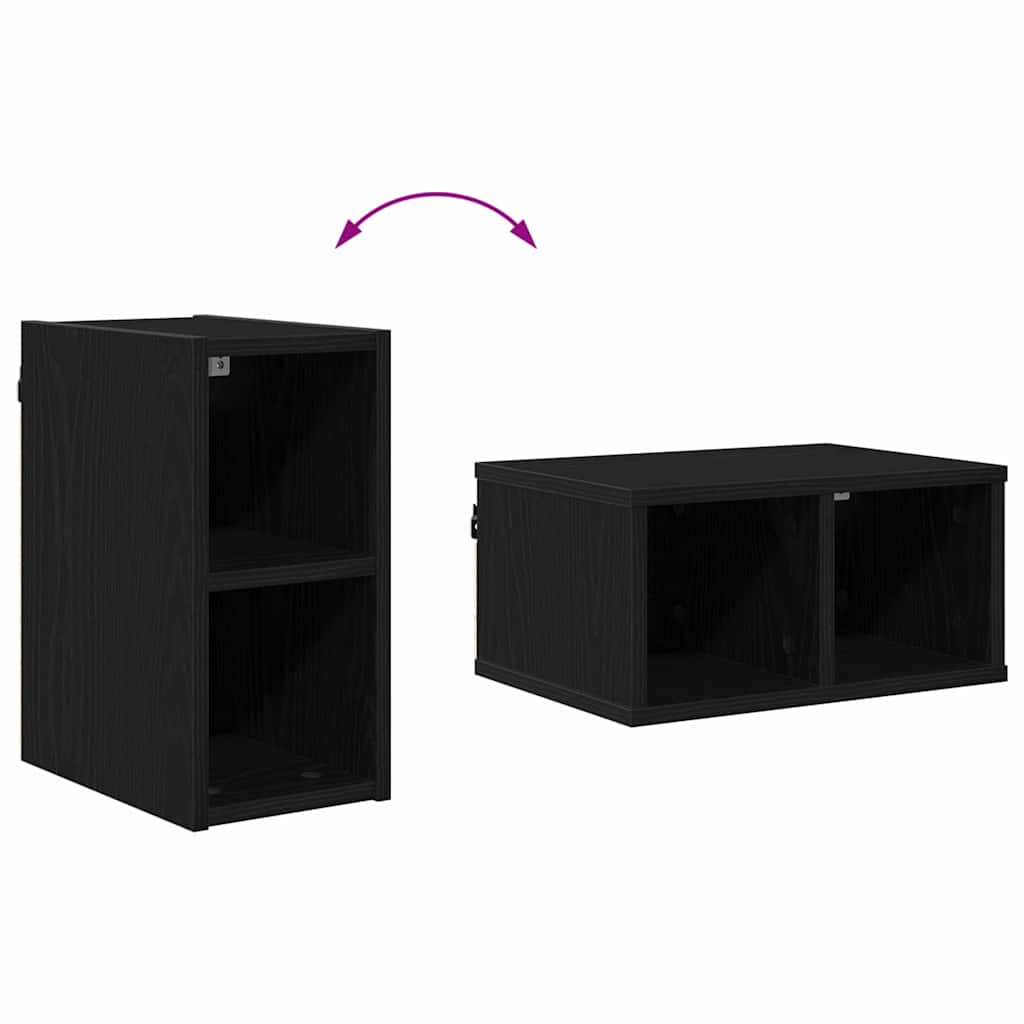 Hangkast Riga Zwart Eiken 20 x 29,5 x 40 cm Bewerkt hout