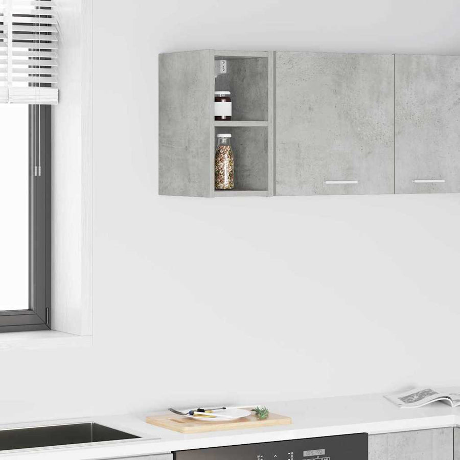 Hangkast Riga Beton Grijs 20 x 29,5 x 40 cm Bewerkt hout