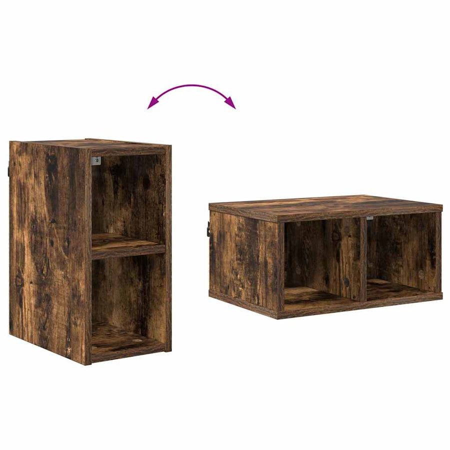 Hangkast Riga Gerookt eiken 20 x 29,5 x 40 cm Bewerkt hout