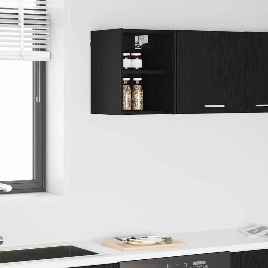 Hangkast Riga Zwart Eiken 30 x 29,5 x 40 cm Bewerkt hout