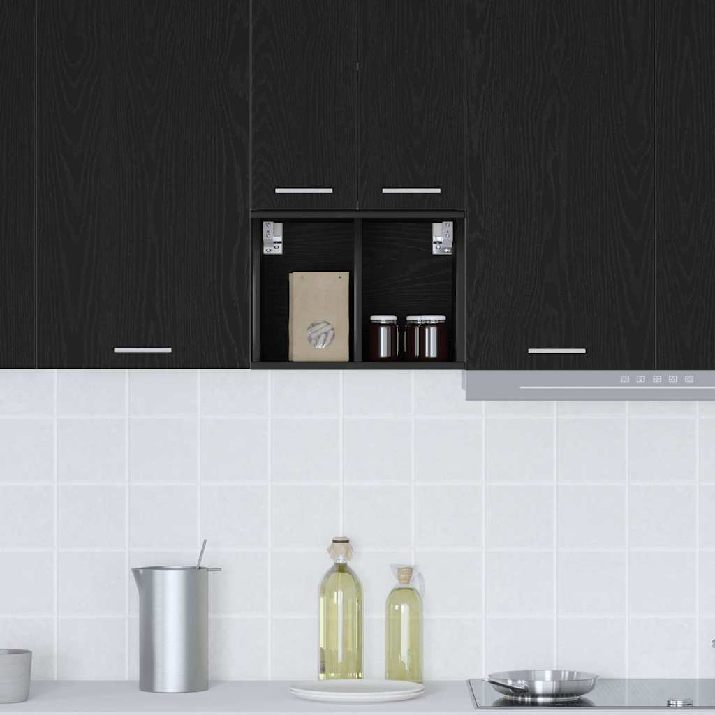 Hangkast Riga Zwart Eiken 30 x 29,5 x 40 cm Bewerkt hout