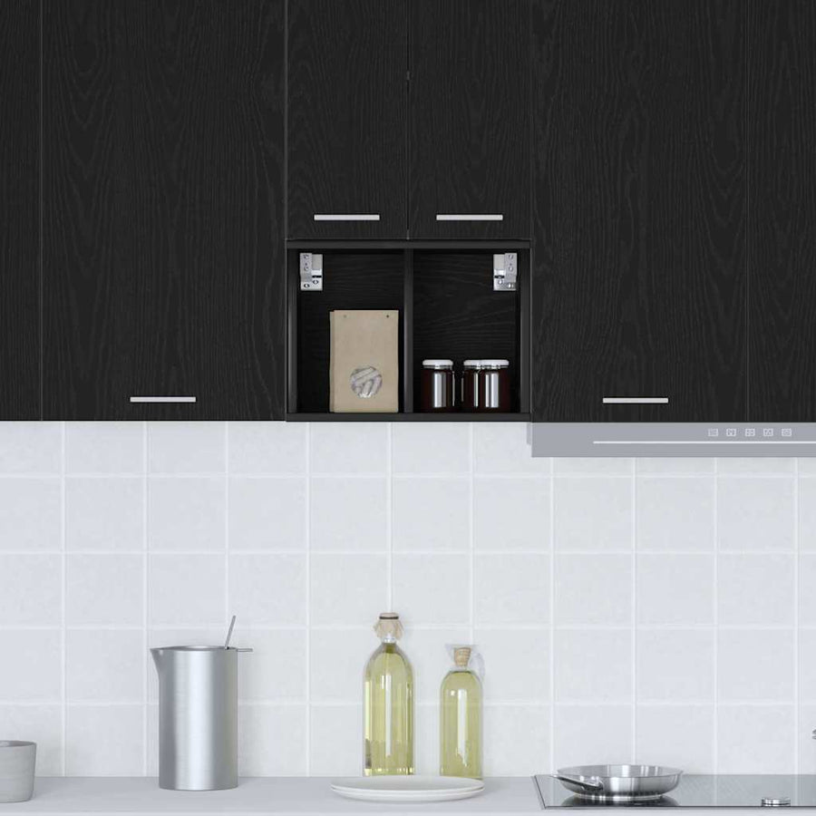 Hangkast Riga Zwart Eiken 30 x 29,5 x 40 cm Bewerkt hout