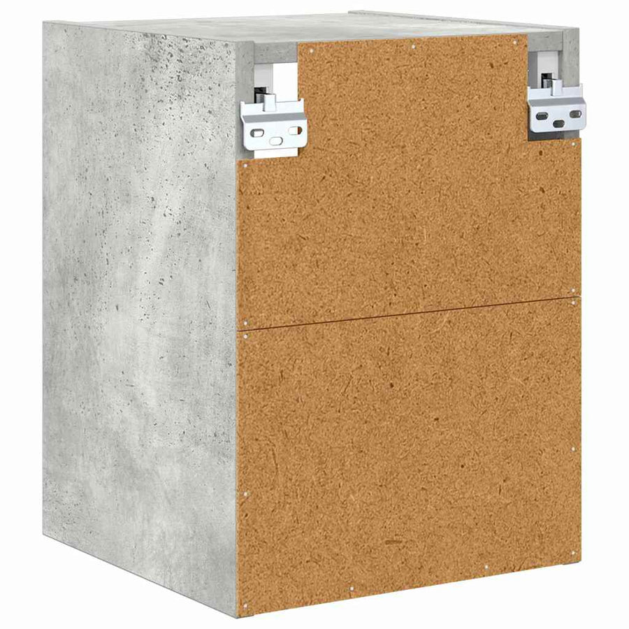 Hangkast Riga Beton Grijs 30 x 29,5 x 40 cm Bewerkt hout