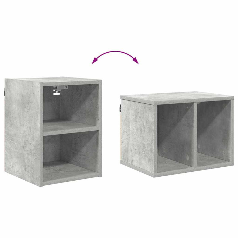 Hangkast Riga Beton Grijs 30 x 29,5 x 40 cm Bewerkt hout