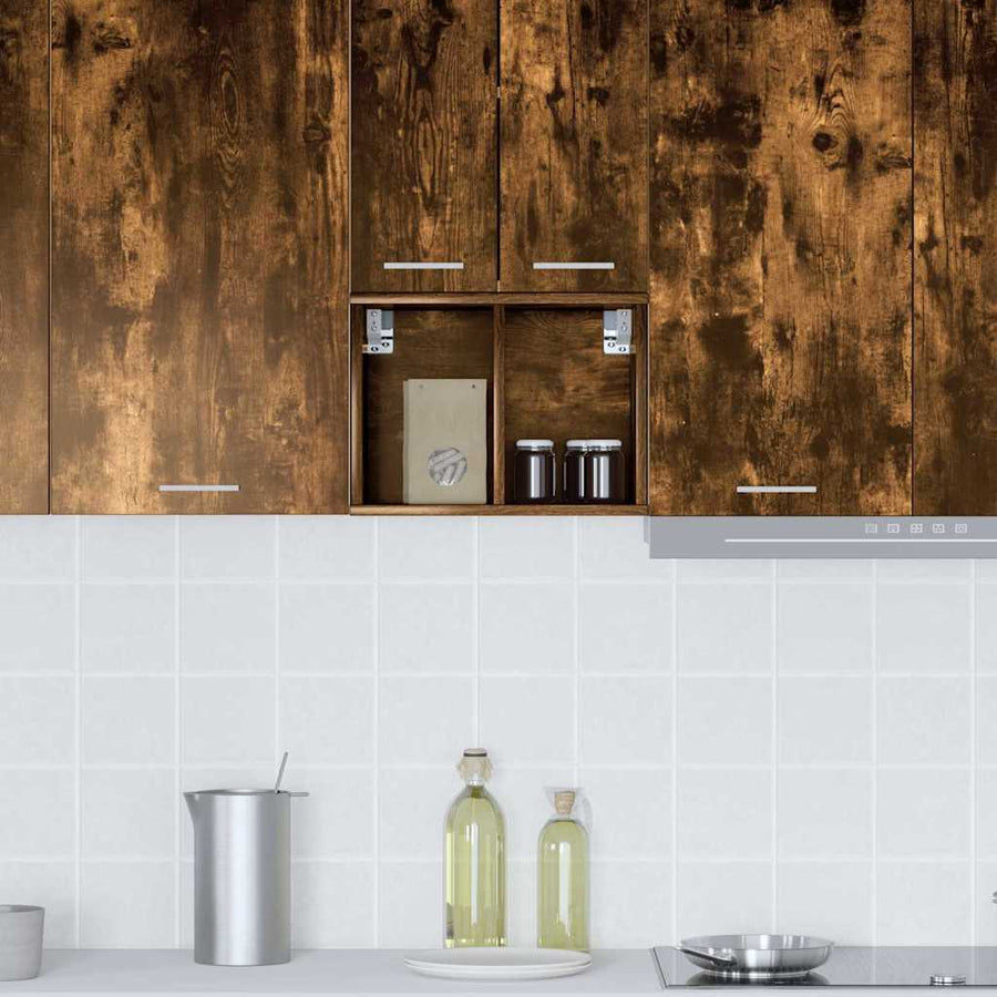Hangkast Riga Gerookt eiken 30 x 29,5 x 40 cm Bewerkt hout
