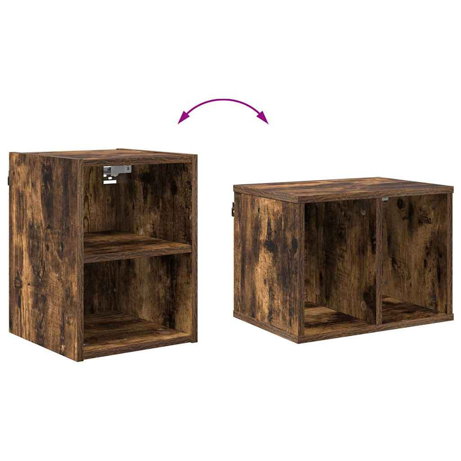 Hangkast Riga Gerookt eiken 30 x 29,5 x 40 cm Bewerkt hout