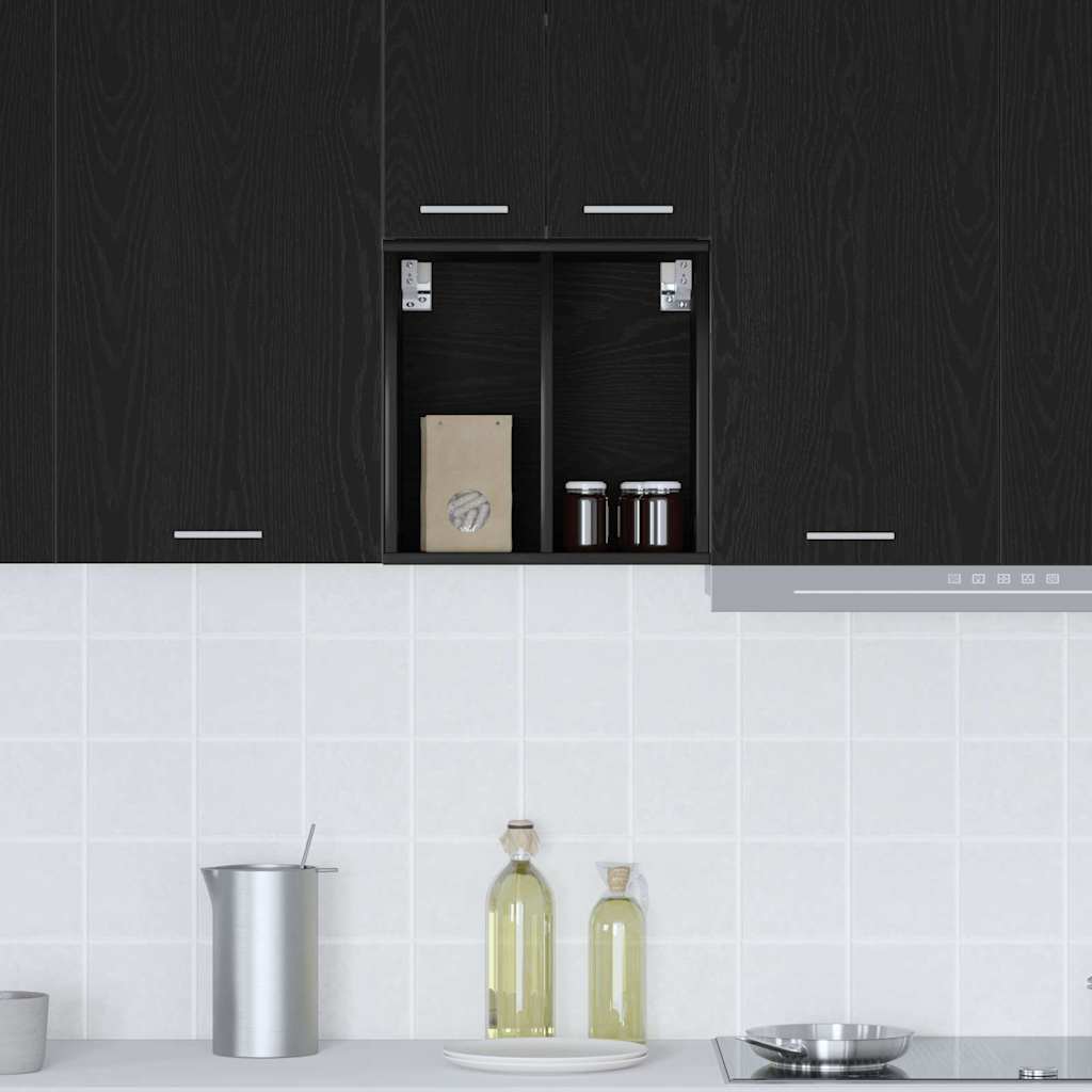 Hangkast Riga Zwart Eiken 40 x 29,5 x 40 cm Bewerkt hout