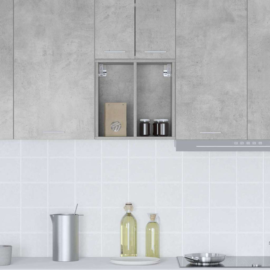 Hangkast Riga Beton Grijs 40 x 29,5 x 40 cm Bewerkt hout