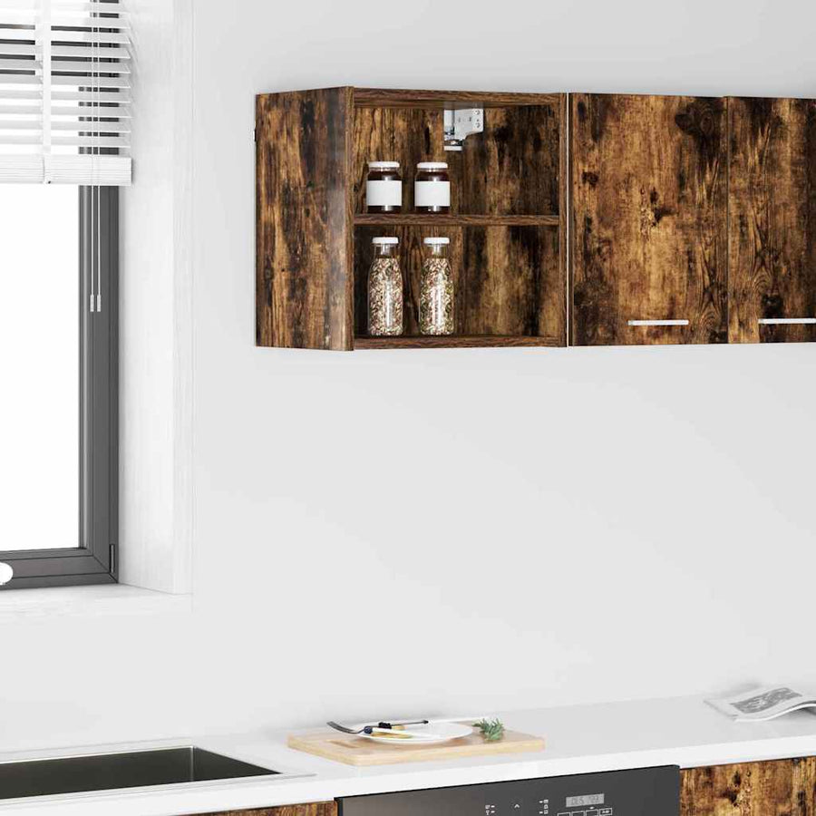 Hangkast Riga Gerookt eiken 40 x 29,5 x 40 cm Bewerkt hout