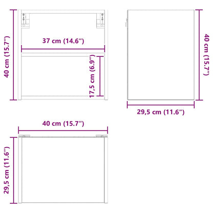 Hangkast Riga Gerookt eiken 40 x 29,5 x 40 cm Bewerkt hout