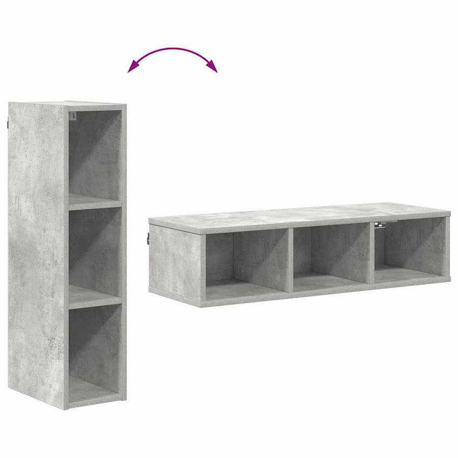 Hangkast Beton Grijs 20 x 29,5 x 80 cm Bewerkt hout