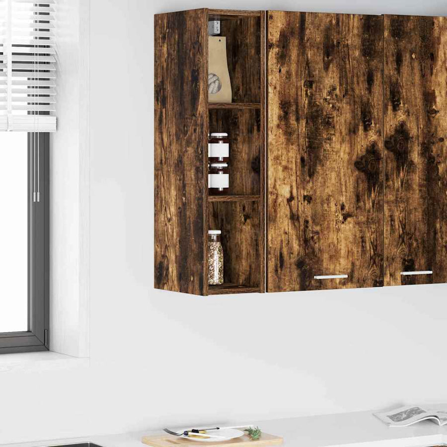 Hangkast Riga Gerookt eiken 20 x 29,5 x 80 cm Bewerkt hout