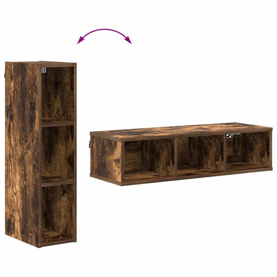 Hangkast Riga Gerookt eiken 20 x 29,5 x 80 cm Bewerkt hout