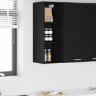 Wall Cabinet with Storage Black Oak 30 x 29.5 x 80 cm Engineered Wood