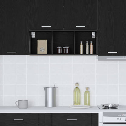 Hangkast Riga Zwart Eiken 30 x 29,5 x 80 cm Bewerkt hout