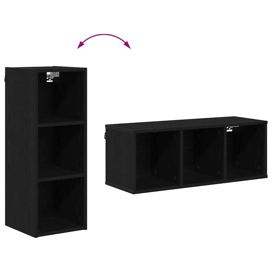 Hangkast Riga Zwart Eiken 30 x 29,5 x 80 cm Bewerkt hout