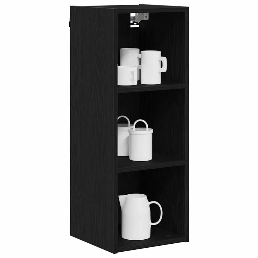 Hangkast Riga Zwart Eiken 30 x 29,5 x 80 cm Bewerkt hout