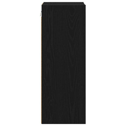 Hangkast Riga Zwart Eiken 30 x 29,5 x 80 cm Bewerkt hout