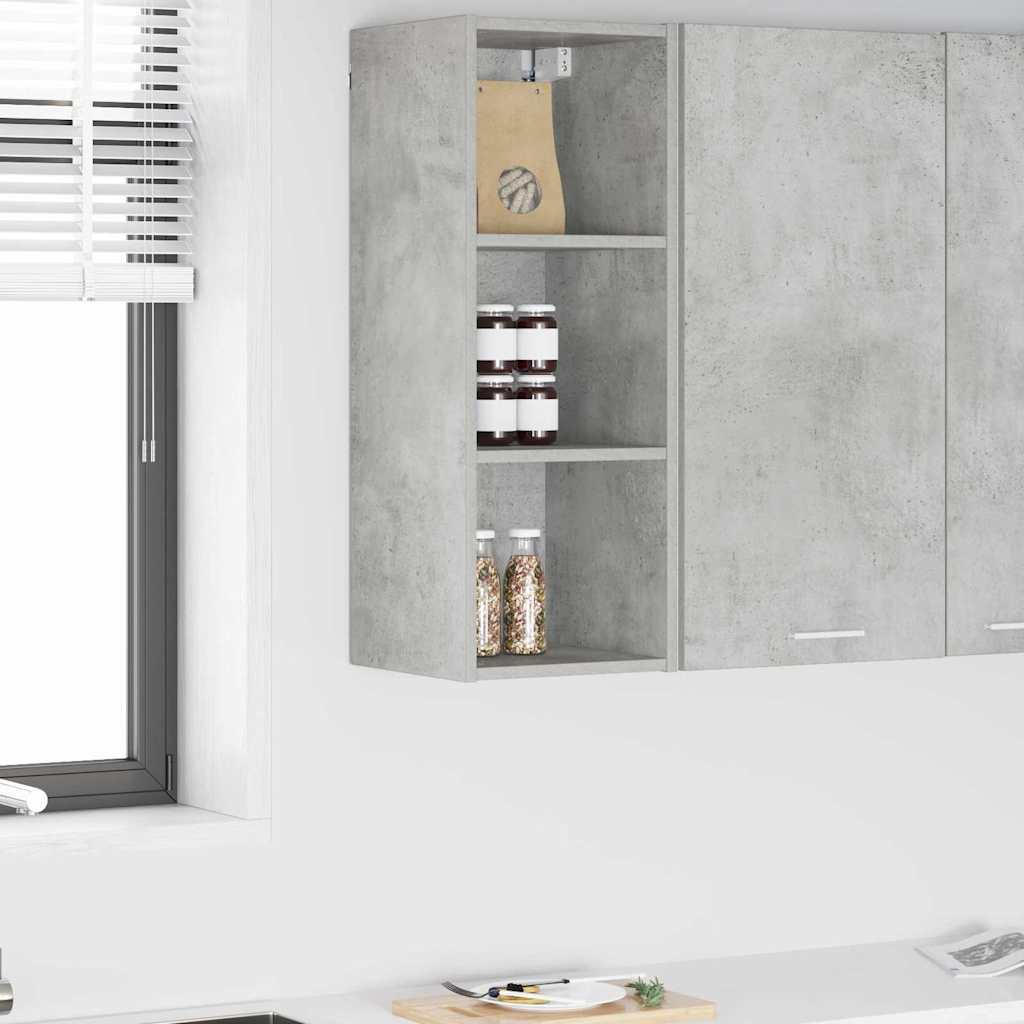 Hangkast Riga Beton Grijs 30 x 29,5 x 80 cm Bewerkt hout