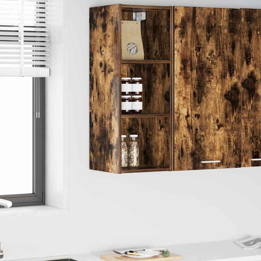 Hangkast Riga Gerookt eiken 30 x 29,5 x 80 cm Bewerkt hout