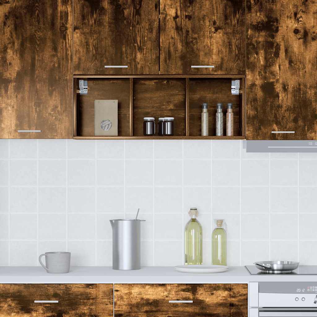 Hangkast Riga Gerookt eiken 30 x 29,5 x 80 cm Bewerkt hout