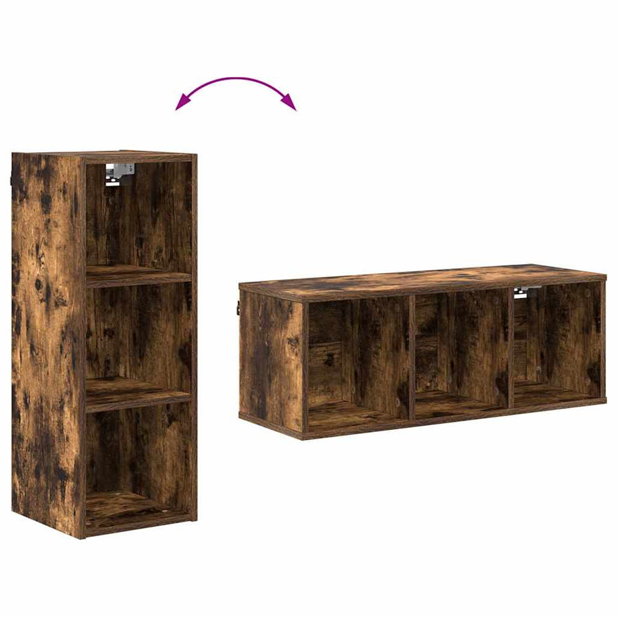Hangkast Riga Gerookt eiken 30 x 29,5 x 80 cm Bewerkt hout