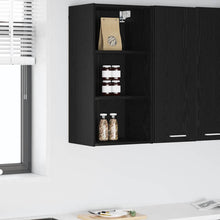 Hangkast Riga Zwart Eiken 40 x 29,5 x 80 cm Bewerkt hout