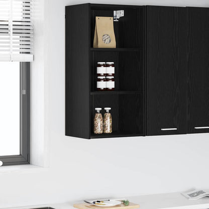 Hangkast Riga Zwart Eiken 40 x 29,5 x 80 cm Bewerkt hout