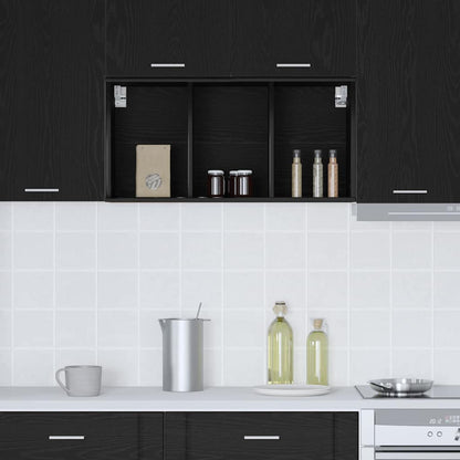 Hangkast Riga Zwart Eiken 40 x 29,5 x 80 cm Bewerkt hout