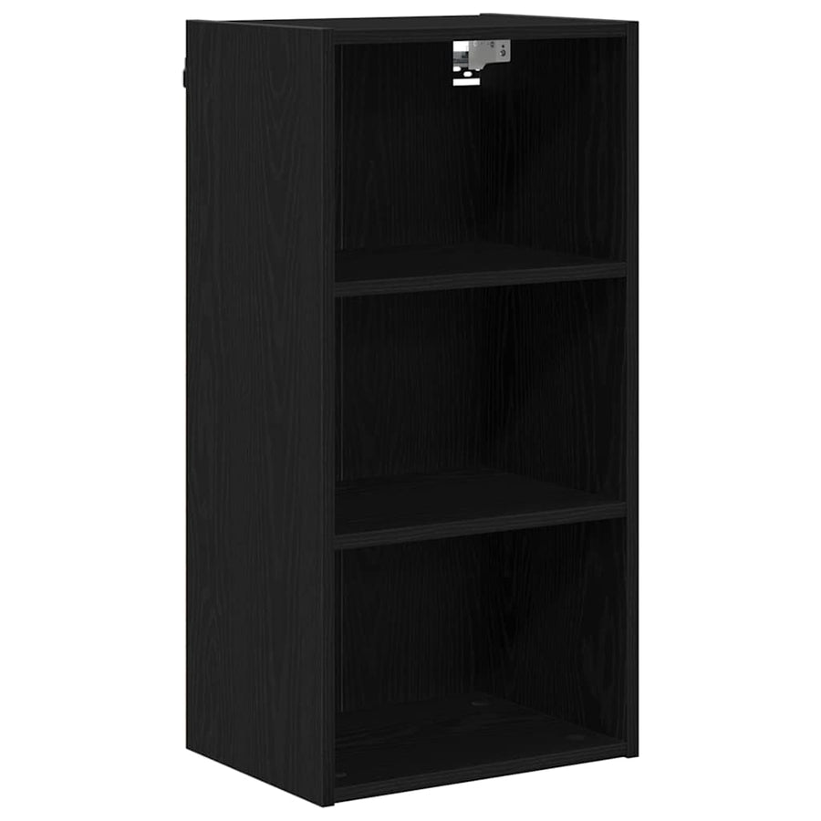 Hangkast Riga Zwart Eiken 40 x 29,5 x 80 cm Bewerkt hout