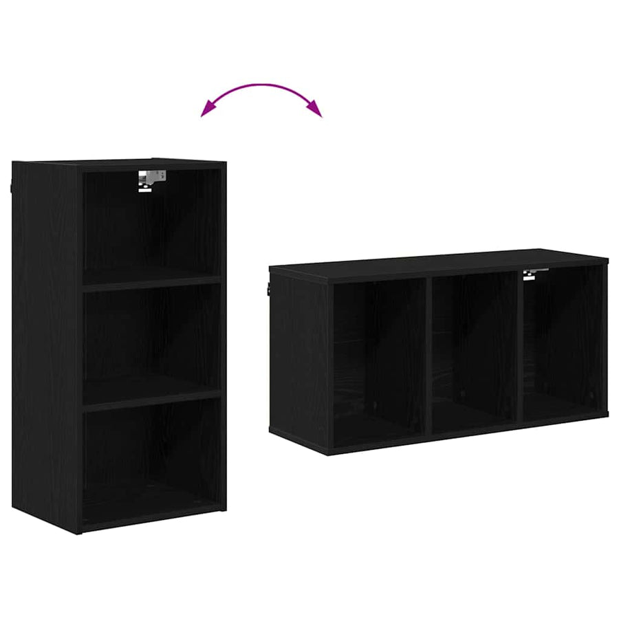Hangkast Riga Zwart Eiken 40 x 29,5 x 80 cm Bewerkt hout