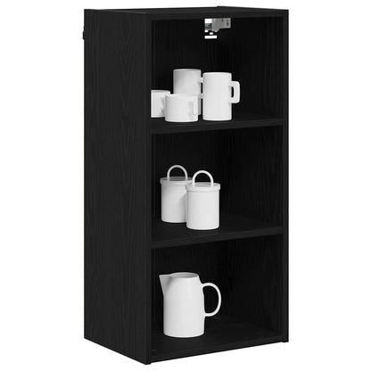 Hangkast Riga Zwart Eiken 40 x 29,5 x 80 cm Bewerkt hout