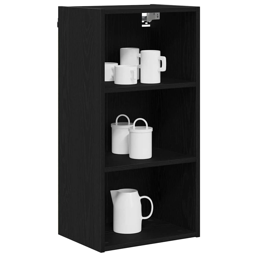 Hangkast Riga Zwart Eiken 40 x 29,5 x 80 cm Bewerkt hout
