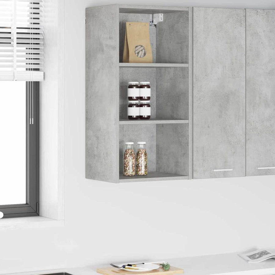Hangkast Riga Beton Grijs 40 x 29,5 x 80 cm Bewerkt hout